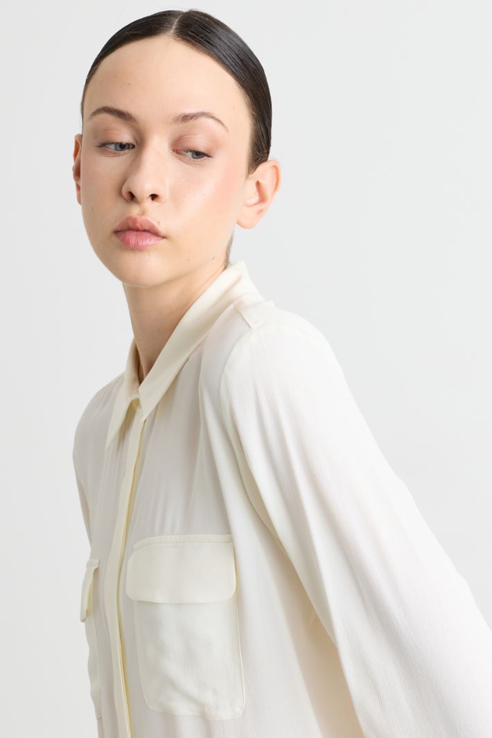 Patch Pocket Shirt - WHITE - Intrend - 3