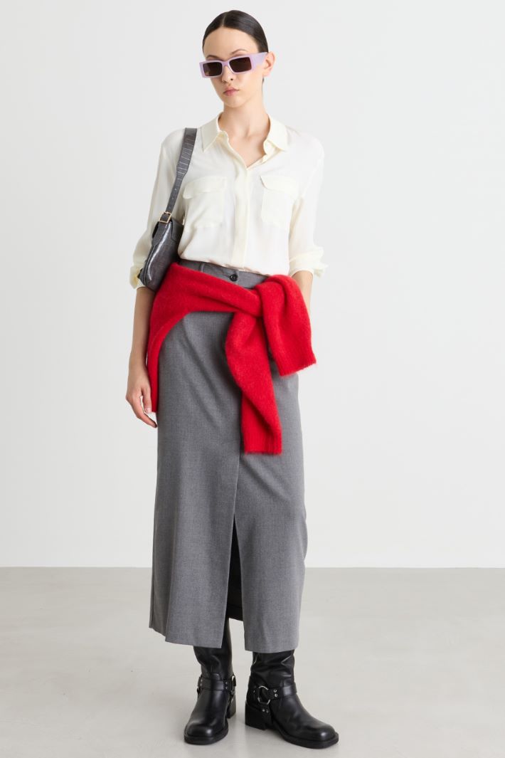 Patch Pocket Shirt - WHITE - Intrend