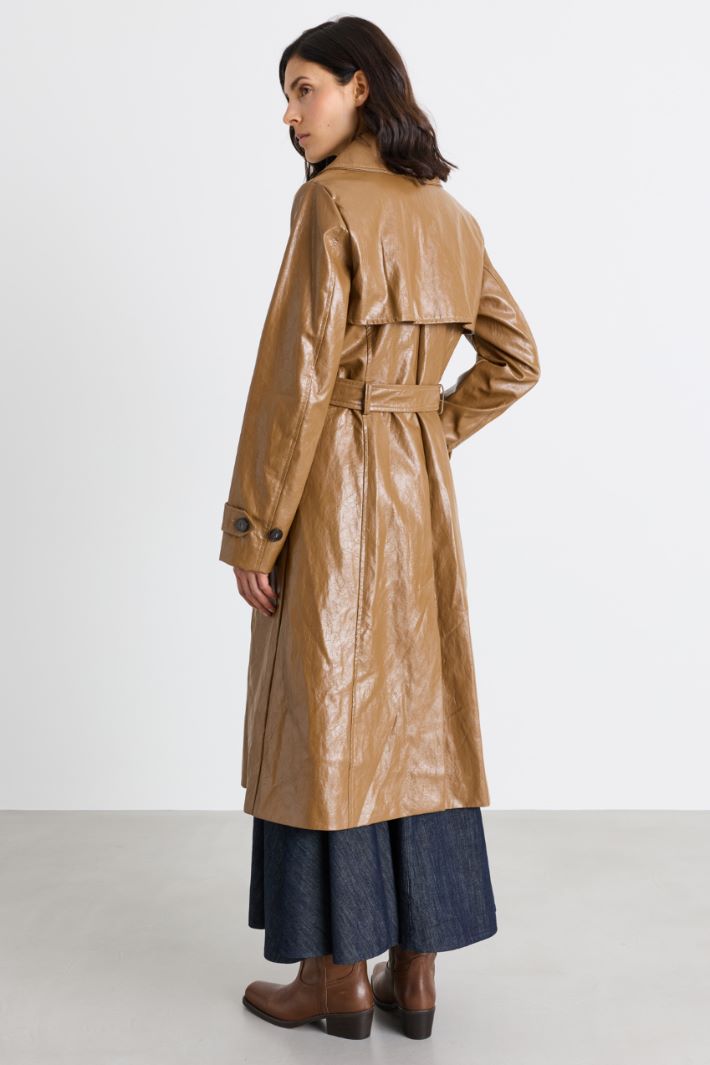 Double-breasted trench coat - BROWN - Intrend - 4