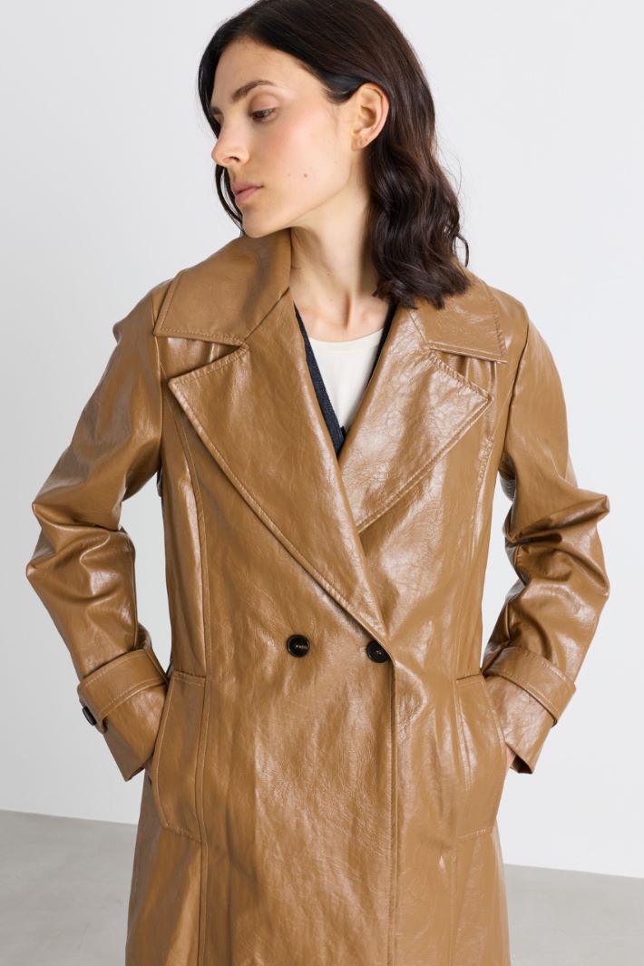 Double-breasted trench coat - BROWN - Intrend - 3