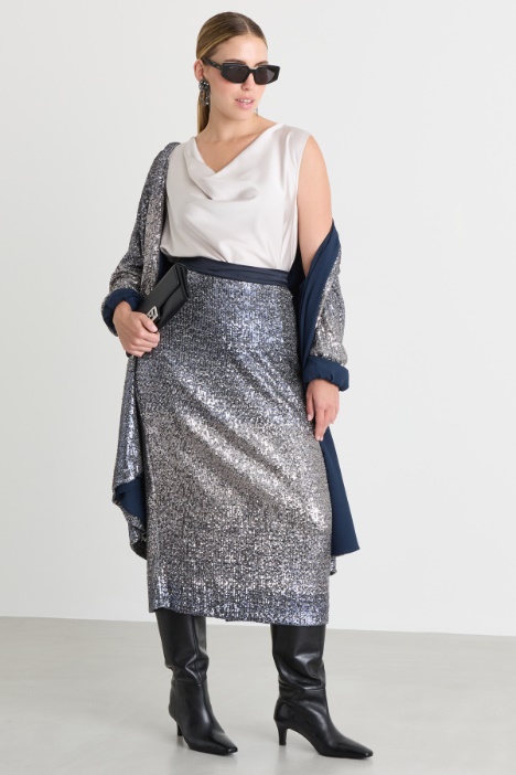 Spolverino con paillettes sfumate - Intrend