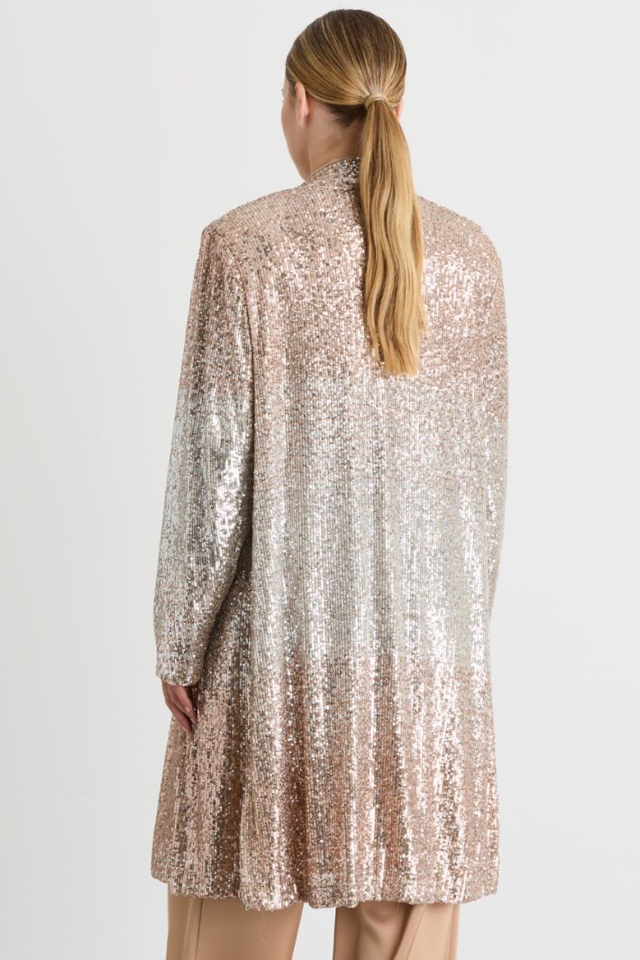 Spolverino con paillettes sfumate - ROSA ARGENTO - Intrend - 4