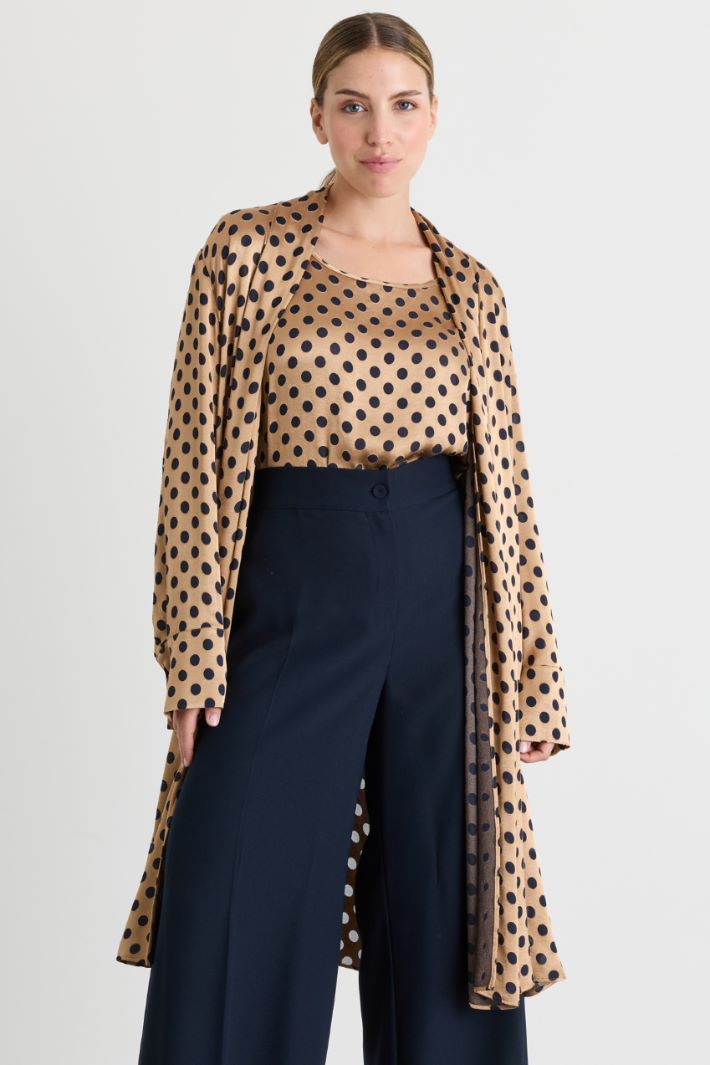 Duster en satin à pois - CHAMEAU - Intrend - 2