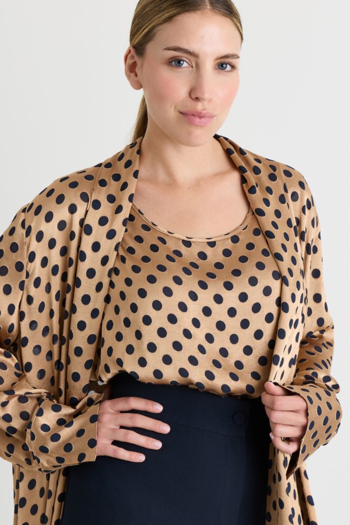 Duster en satin à pois - CHAMEAU - Intrend - 3