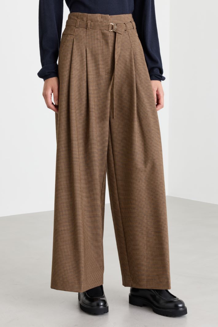 High-waisted belted trousers - BROWN - Intrend - 2
