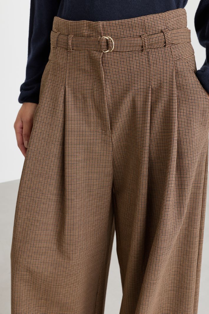 High-waisted belted trousers - BROWN - Intrend - 3