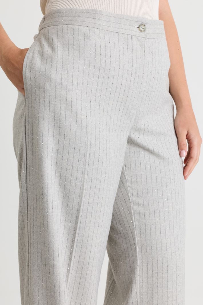 Wide-leg flannel trousers - GREY - Intrend - 3