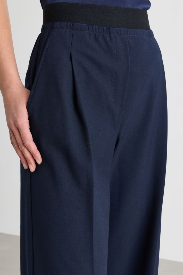 Elasticated-waist trousers - BLUE - Intrend - 3