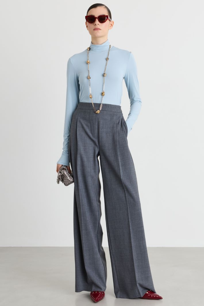 Pantalon à taille élastiquée - GRIS - Intrend