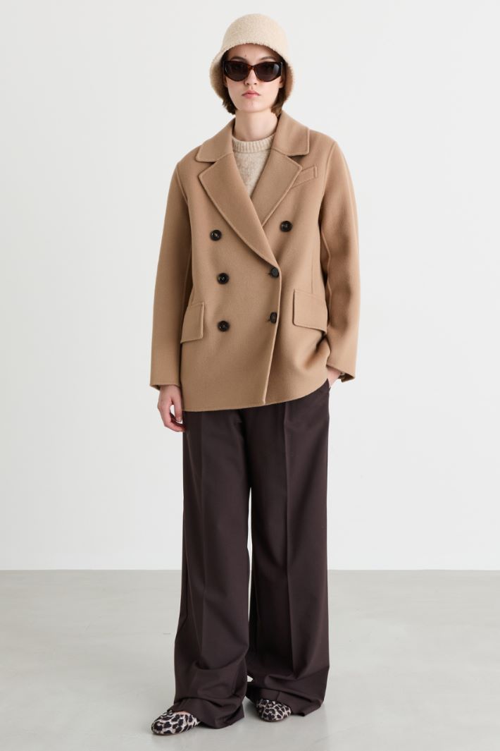 Elasticated-waist trousers - BROWN - Intrend