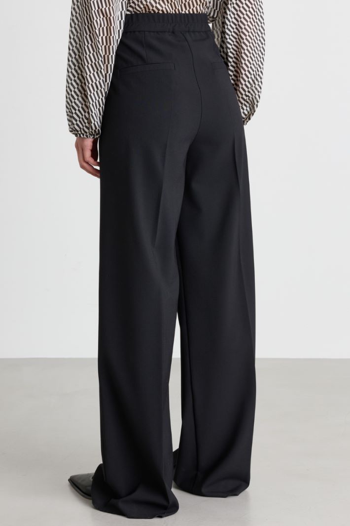 Elasticated-waist trousers - BLACK - Intrend - 4