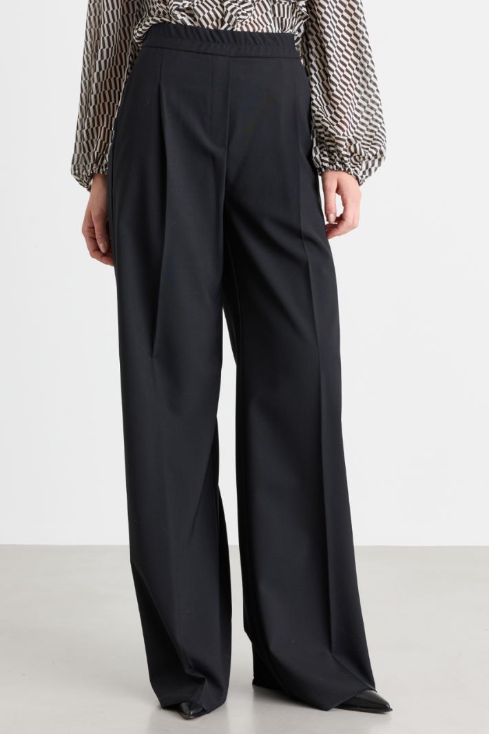 Elasticated-waist trousers - BLACK - Intrend - 2