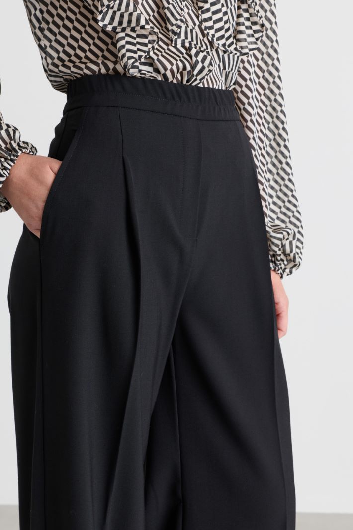 Elasticated-waist trousers - BLACK - Intrend - 3