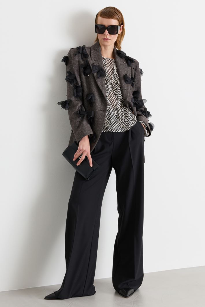 Elasticated-waist trousers - BLACK - Intrend