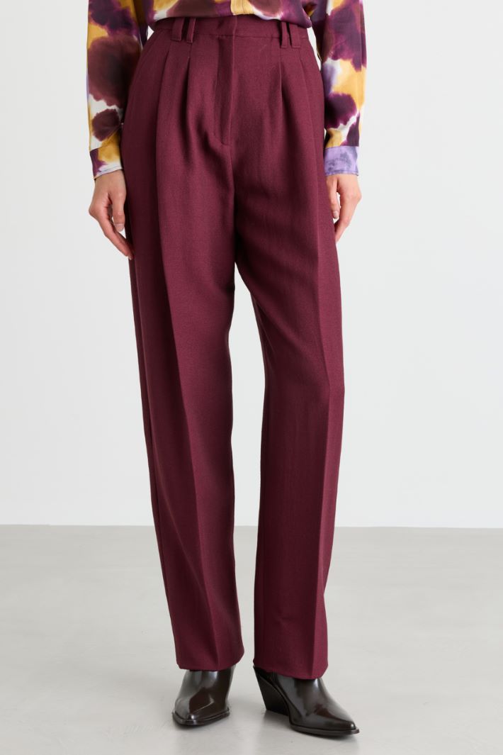 Sablé trousers - BORDEAUX - Intrend - 2