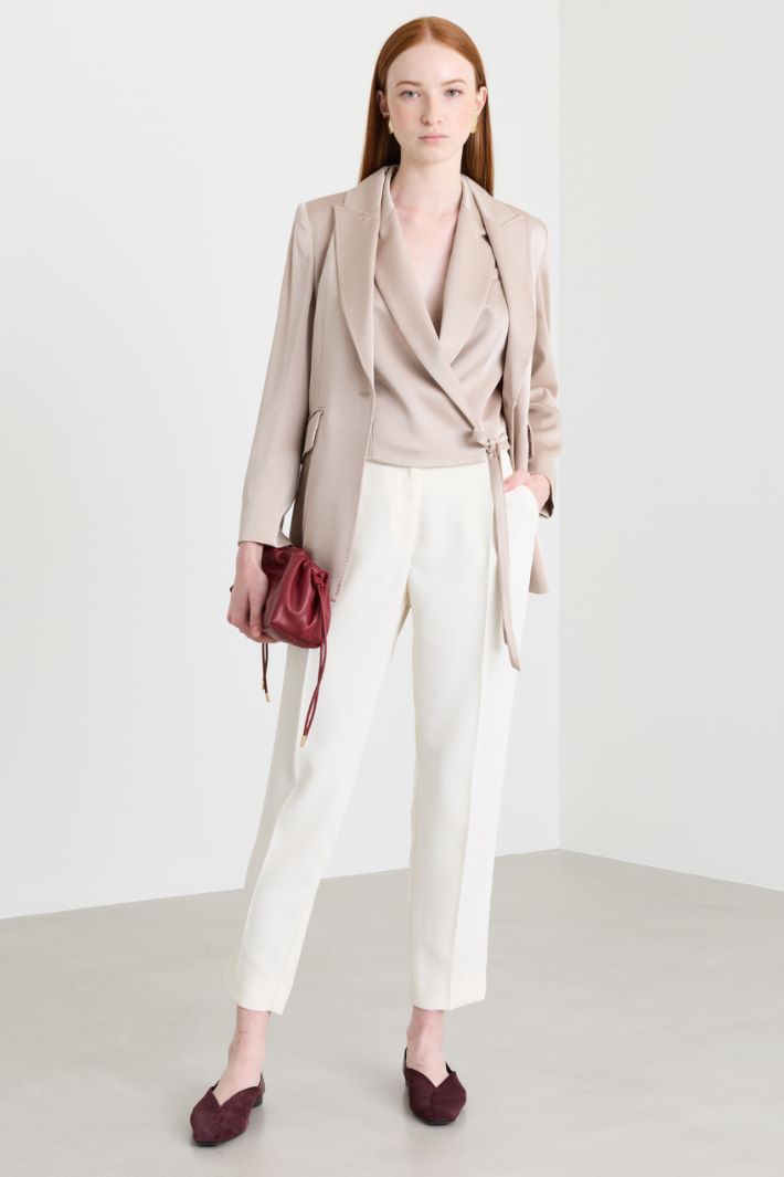 Pantalone con pieghe - BIANCO - Intrend