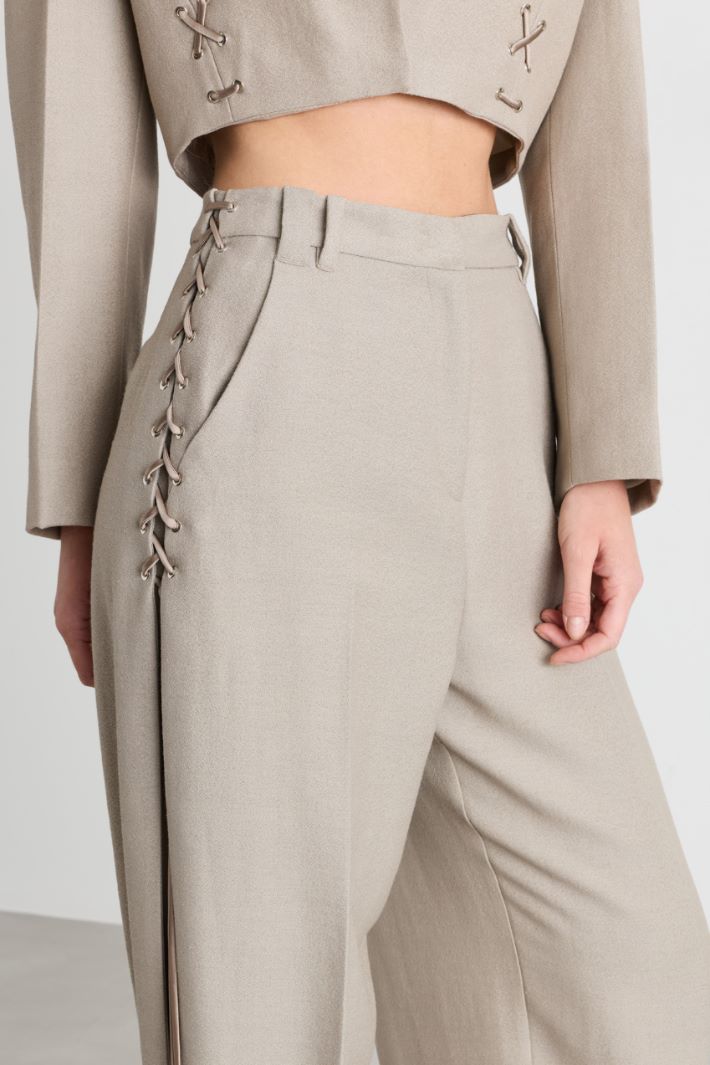 Barrel-Hose mit Schnürung - BEIGE - Intrend - 3