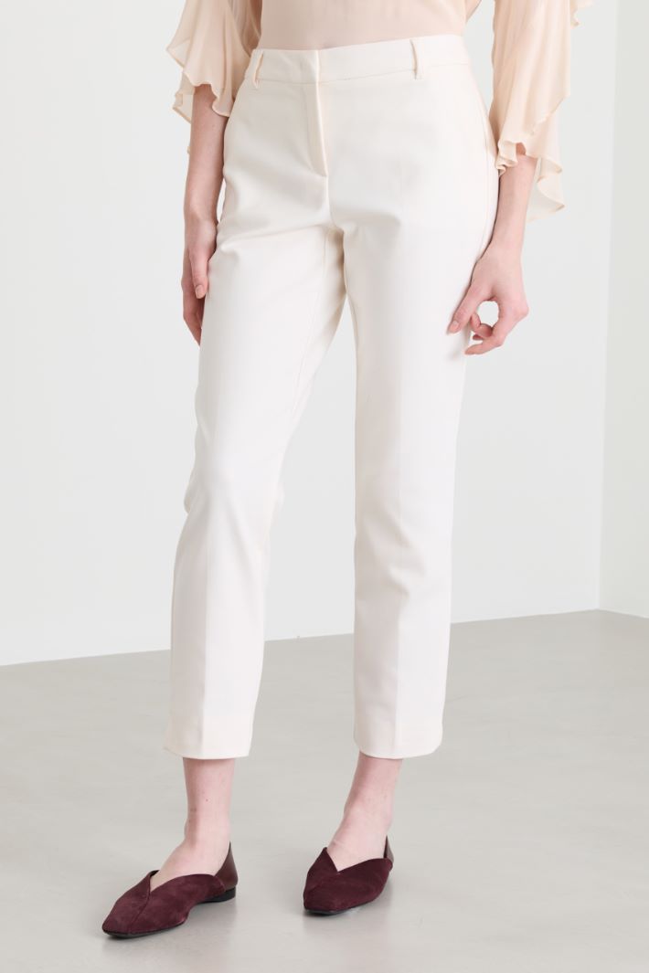 Straight-fit trousers - WHITE - Intrend - 2