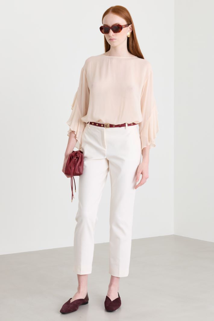 Straight-fit trousers - WHITE - Intrend
