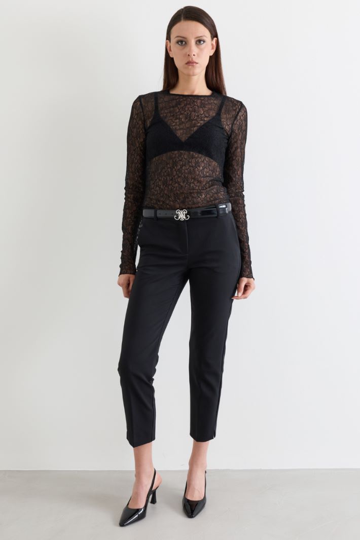 Straight-fit trousers - BLACK - Intrend