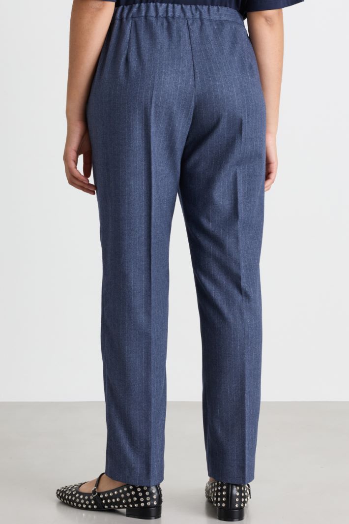 Slim-fit flannel trousers - BLUE - Intrend - 4
