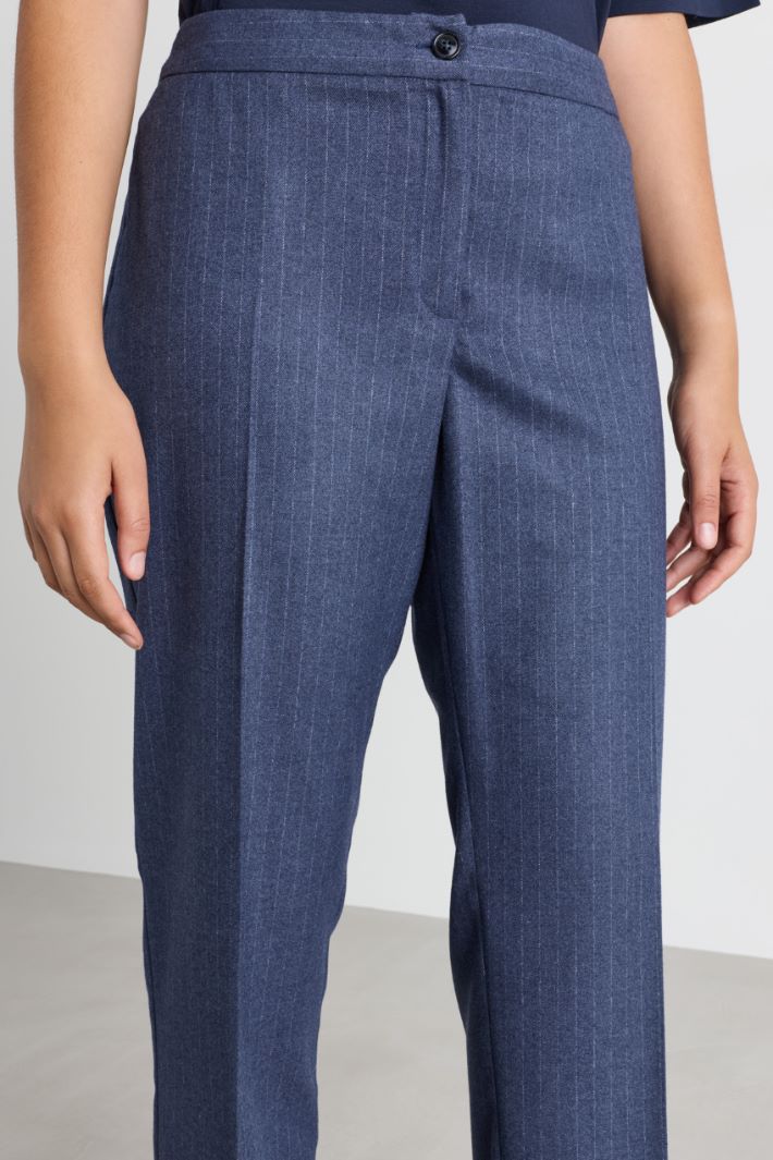 Slim-fit flannel trousers - BLUE - Intrend - 3