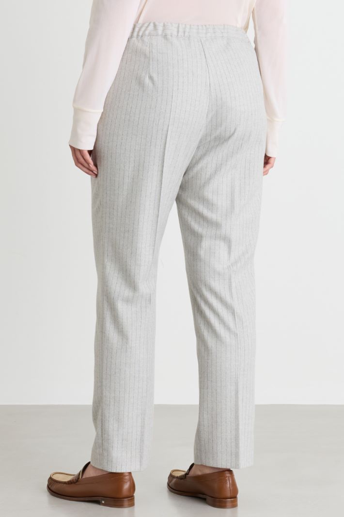 Slim-fit flannel trousers - GREY - Intrend - 4