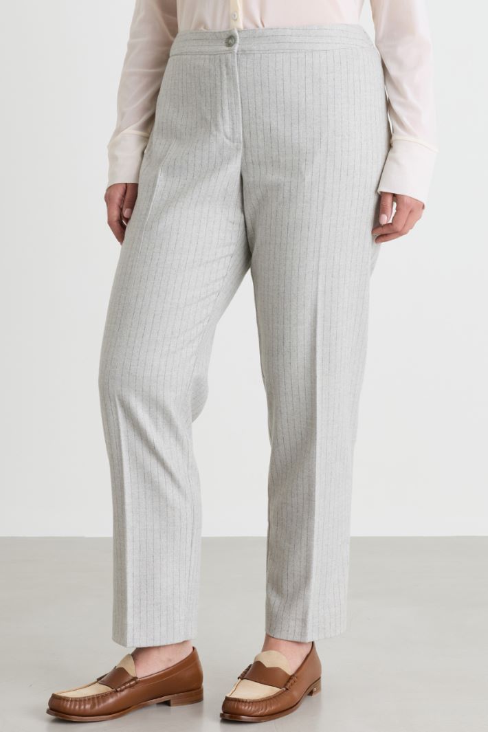 Slim-fit flannel trousers - GREY - Intrend - 2
