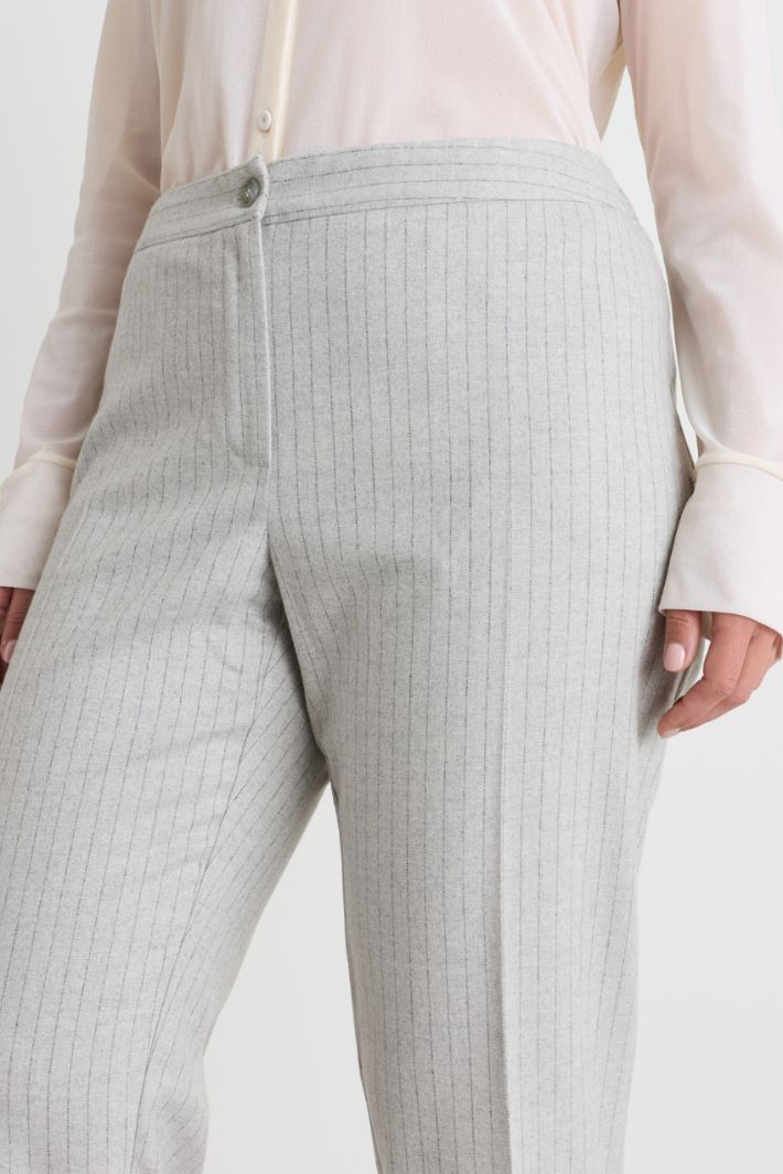 Slim-fit flannel trousers - GREY - Intrend - 3
