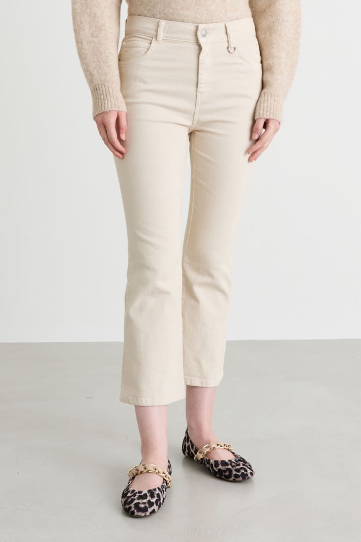 Pantalone flare cropped - BIANCO - Intrend - 2