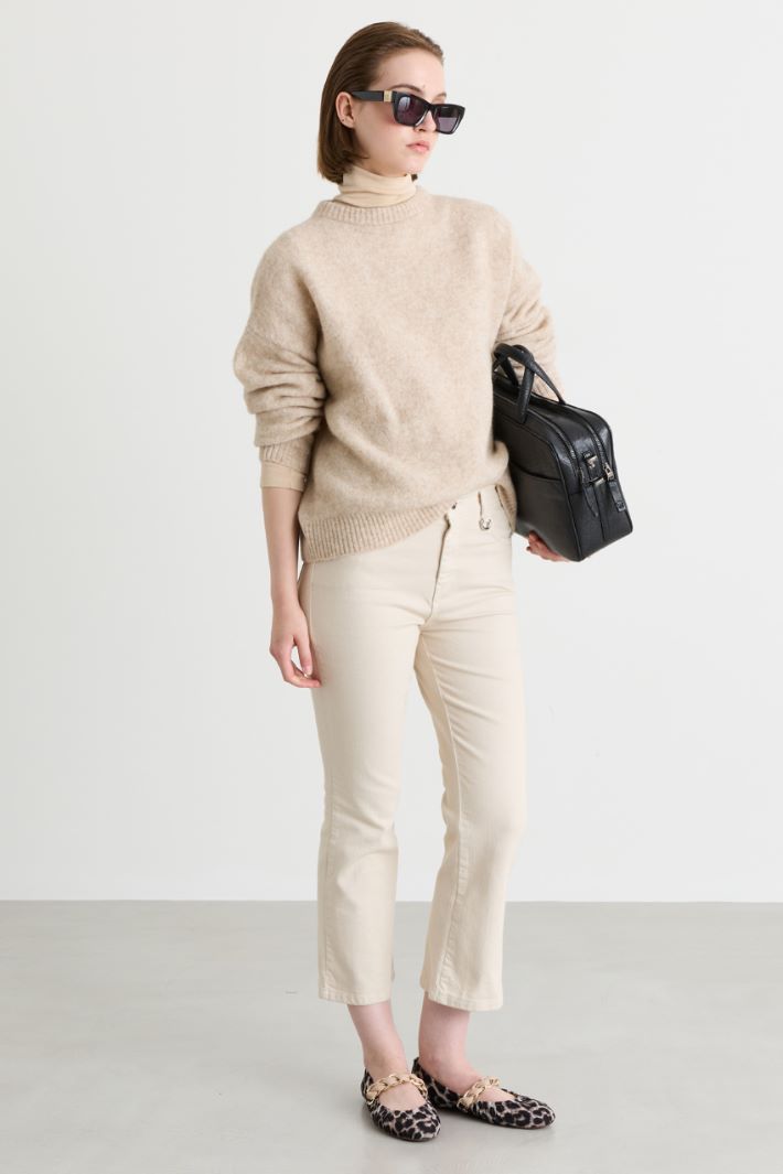 Pantalone flare cropped - BIANCO - Intrend