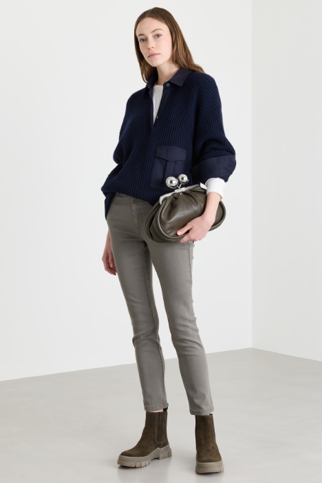 Slim-Fit Stretch Cotton-Blend Twill Trousers - Intrend