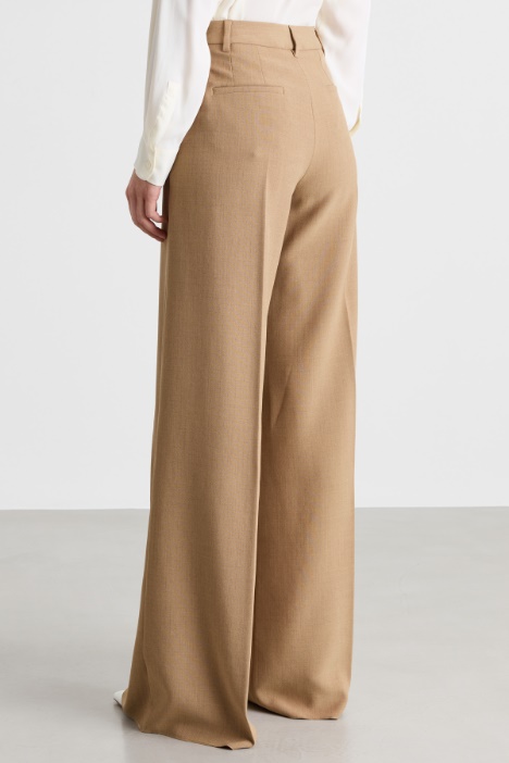 Pantalone palazzo in tela mélange