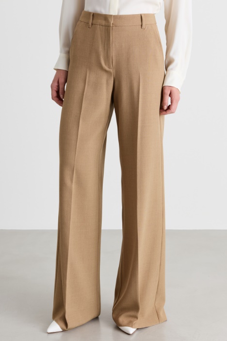 Pantalone palazzo in tela mélange