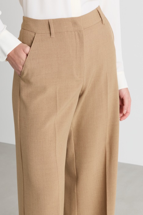 Pantalone palazzo in tela mélange