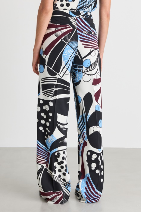 Pantalone in raso stampato