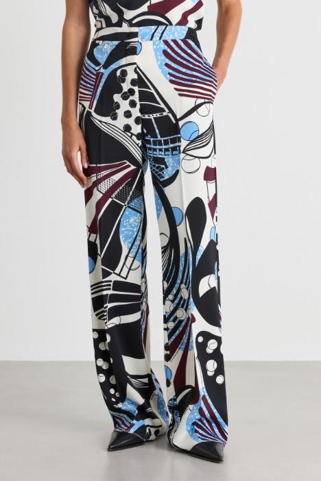 Pantalone in raso stampato