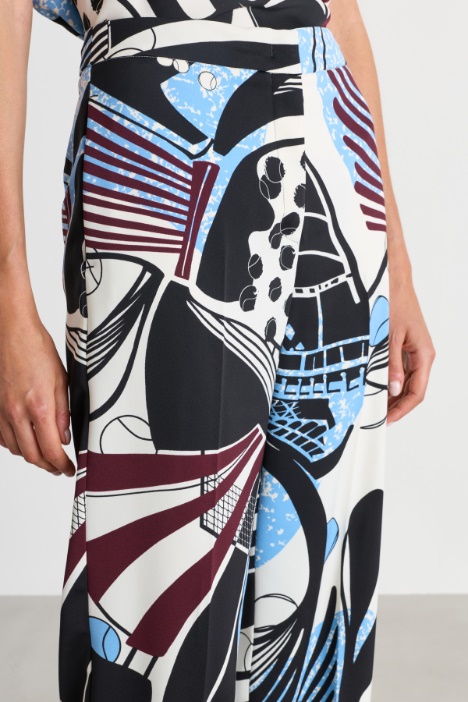 Pantalone in raso stampato