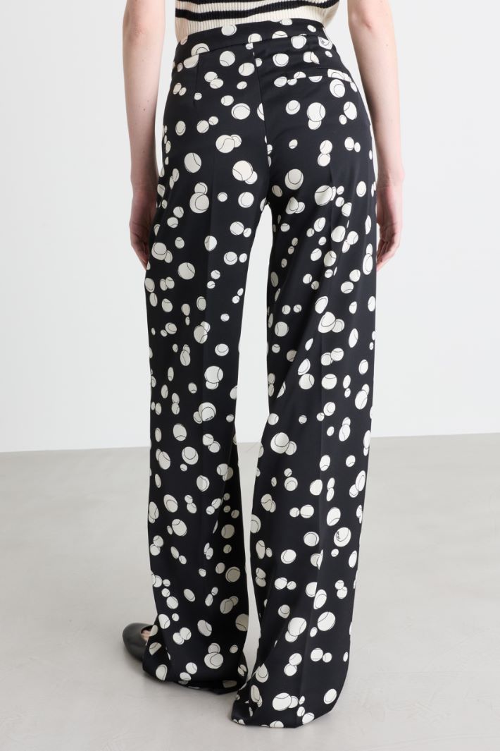 Printed satin trousers - BLACK - Intrend - 4
