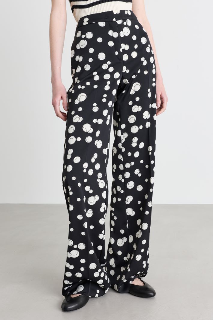 Printed satin trousers - BLACK - Intrend - 2