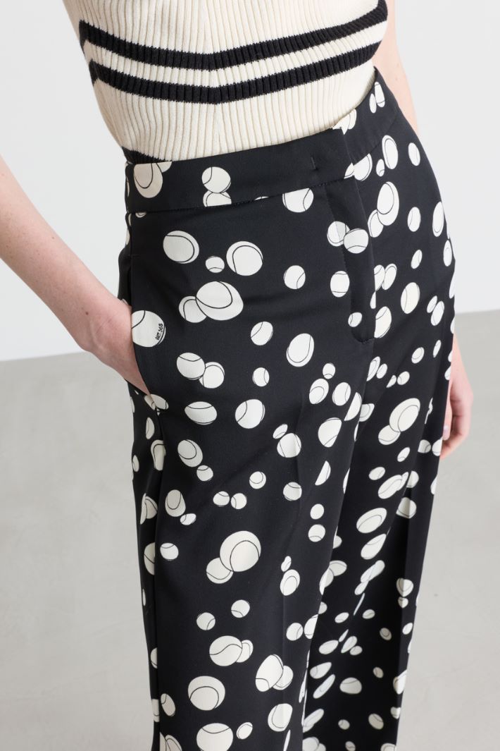 Printed satin trousers - BLACK - Intrend - 3