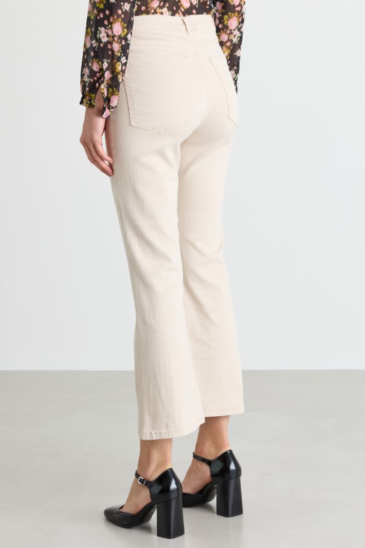 Stretch Bull Denim Jeans - WHITE - Intrend - 4