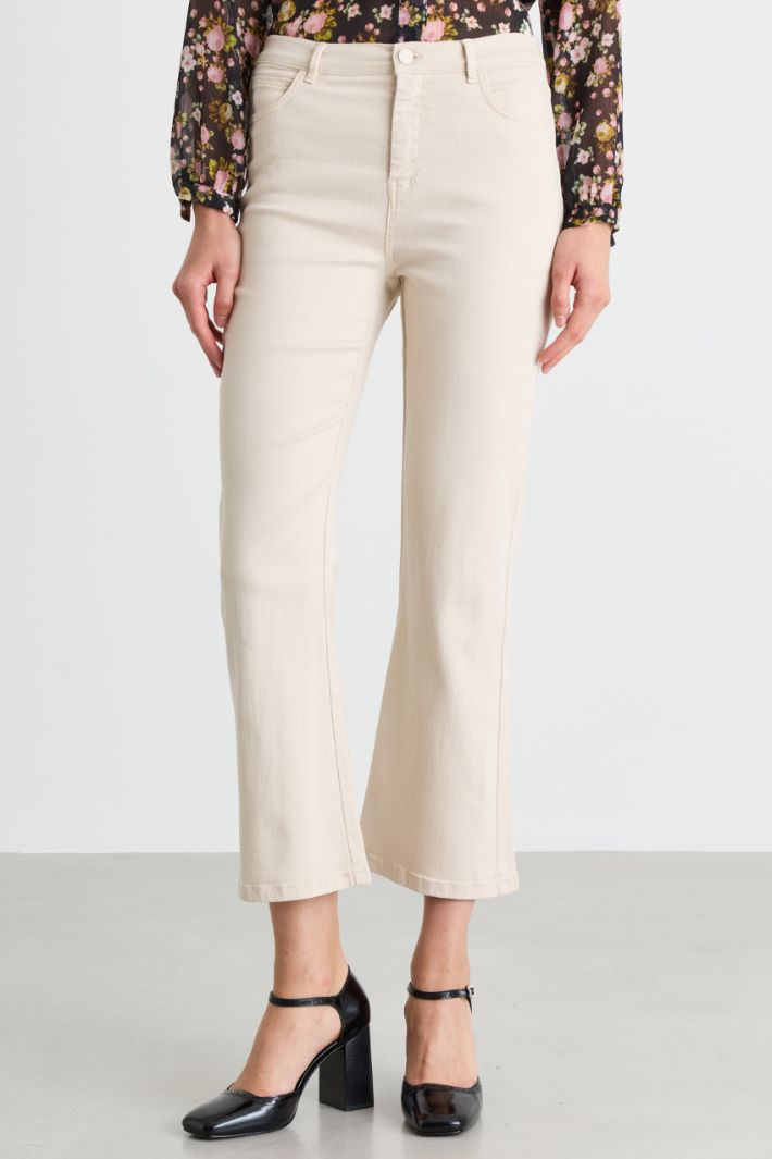 Stretch Bull Denim Jeans - WHITE - Intrend - 2