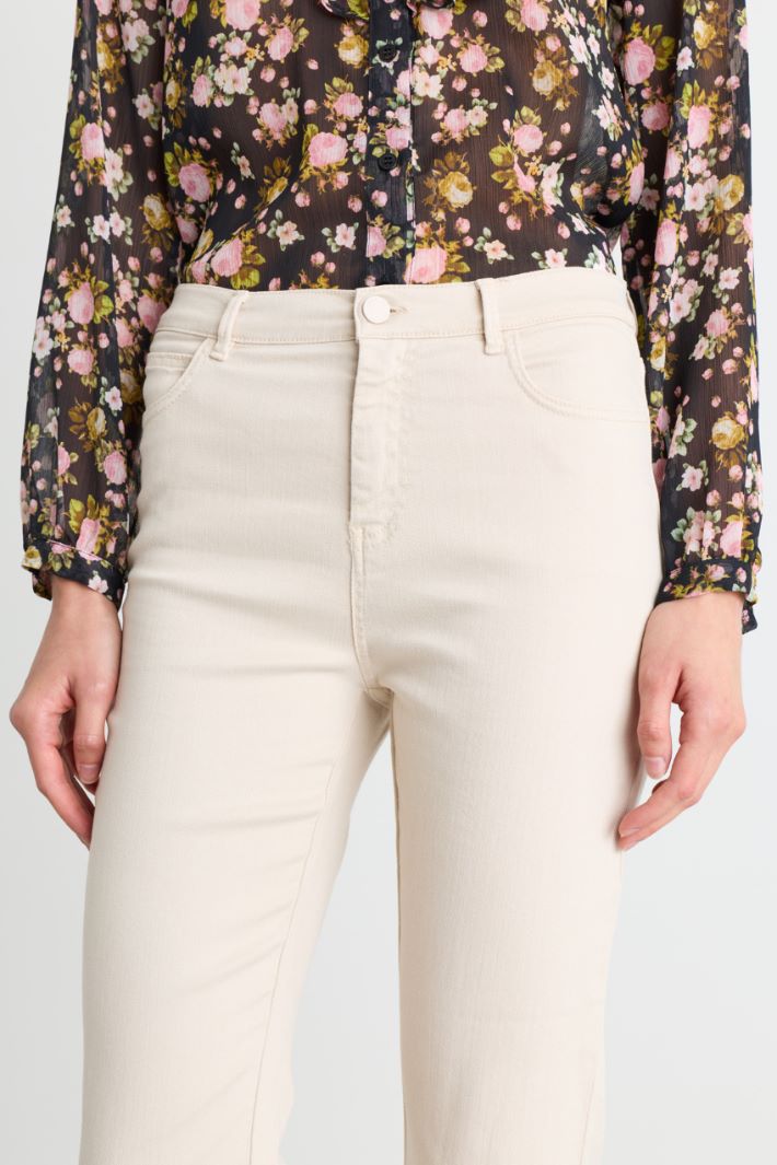 Stretch Bull Denim Jeans - WHITE - Intrend - 3