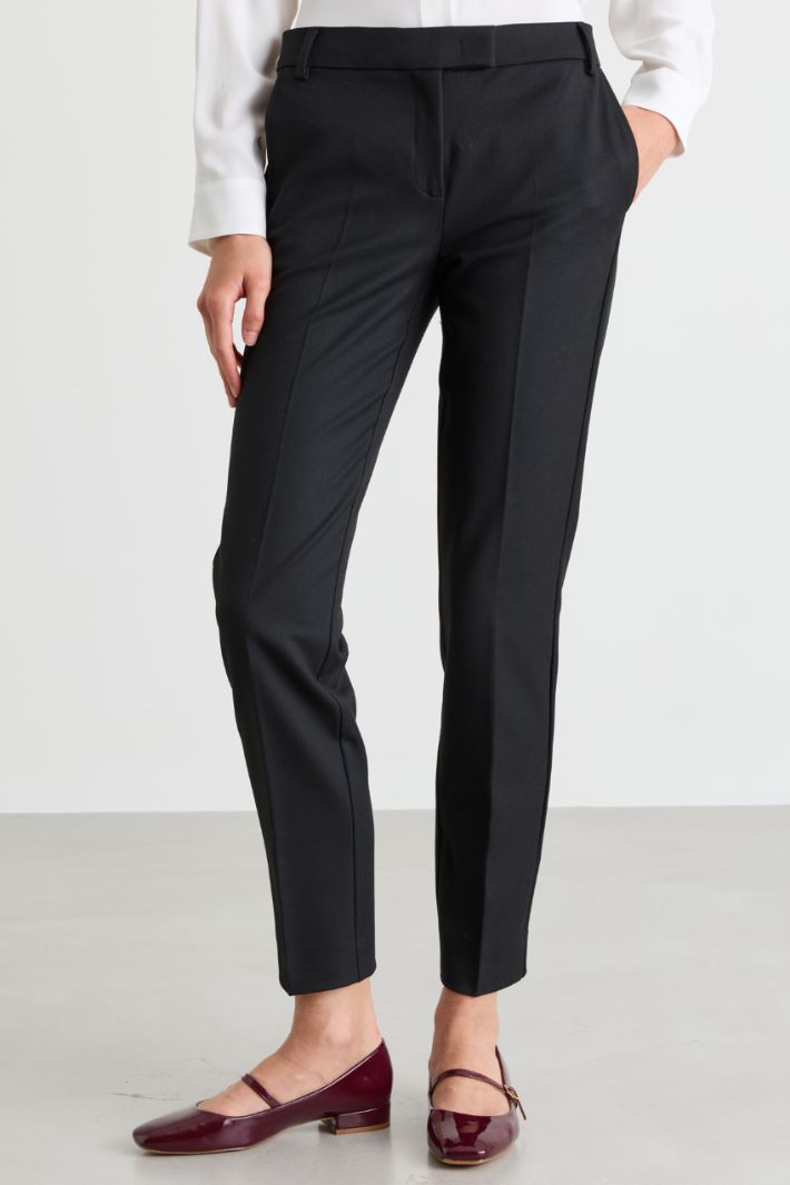 Stretch Chino Trousers - BLACK - Intrend - 2