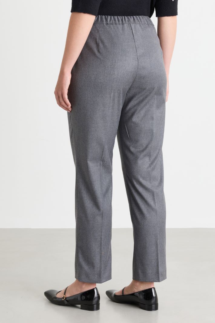Slim-fit flannel trousers - GREY - Intrend - 4