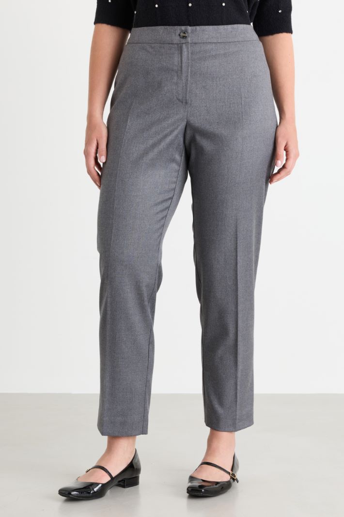 Slim-fit flannel trousers - GREY - Intrend - 2