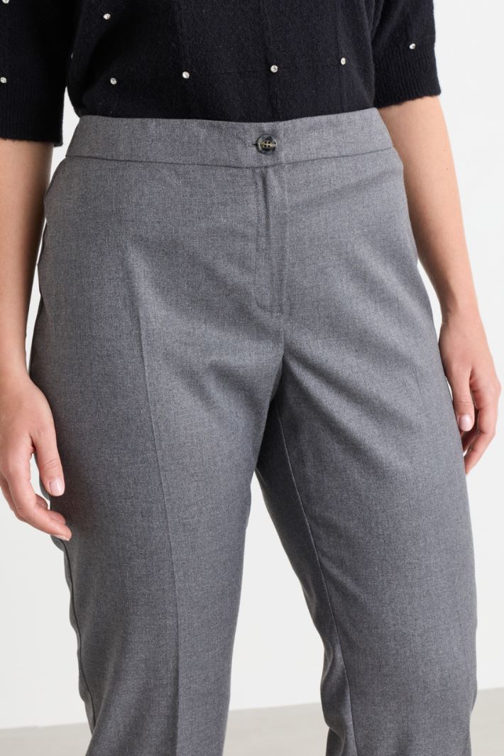 Slim-fit flannel trousers - GREY - Intrend - 3