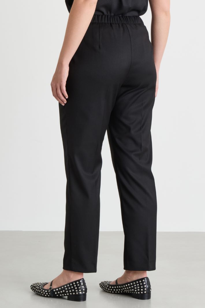 Pantalone slim in flanella - NERO - Intrend - 4