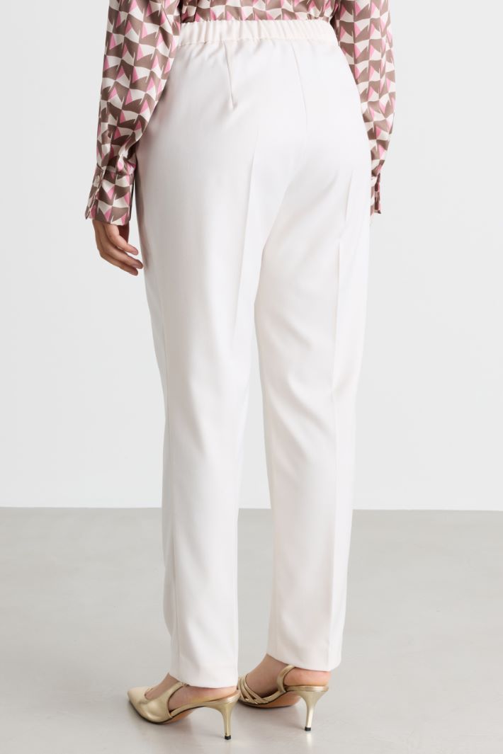 Slim-fit flannel trousers - WHITE - Intrend - 4
